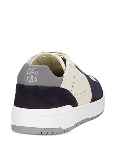 Brunello Cucinelli Round-toe Lace-up Sneakers In Neutral