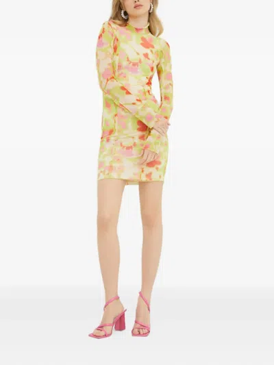 Hugo Boss Ong-sleeve Mini Dress In Green