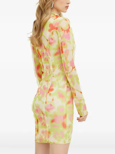 Hugo Boss Ong-sleeve Mini Dress In Green