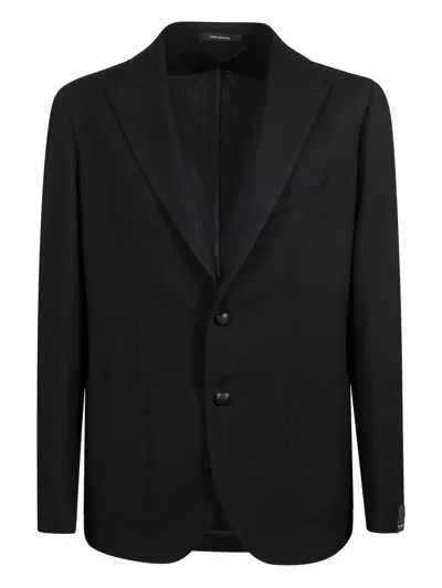 Tagliatore Men Navy Blue Single-breasted Blazer, 44 Luxury Blazers For Men Darveys In Black