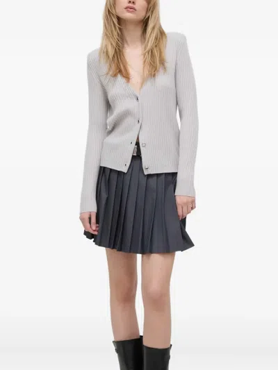 Iro Devora Ribbed Button-up Cardigan In Gray