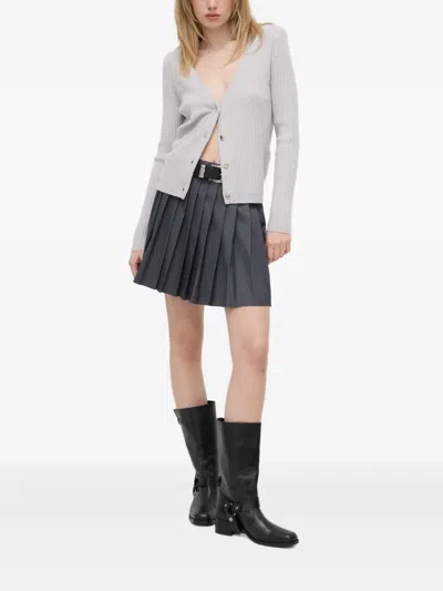 Iro Devora Ribbed Button-up Cardigan In Gray