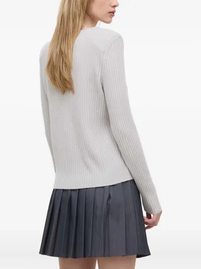 Iro Devora Ribbed Button-up Cardigan In Gray