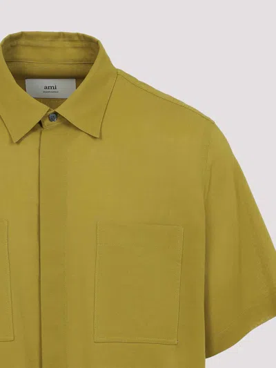 Ami Alexandre Mattiussi Ami Paris Classic Shortsleeve Classic Shirt In Green