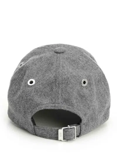 Ami Alexandre Mattiussi Logo-embossed Brushed Virgin Wool-flannel Baseball Cap In Gray