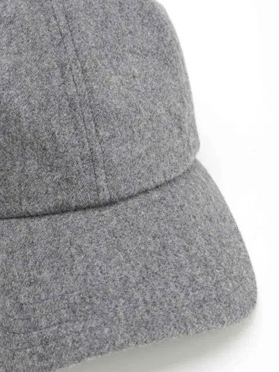Ami Alexandre Mattiussi Logo-embossed Brushed Virgin Wool-flannel Baseball Cap In Gray