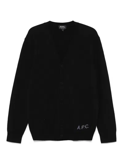 Apc Kenny Button Cardigan In Black