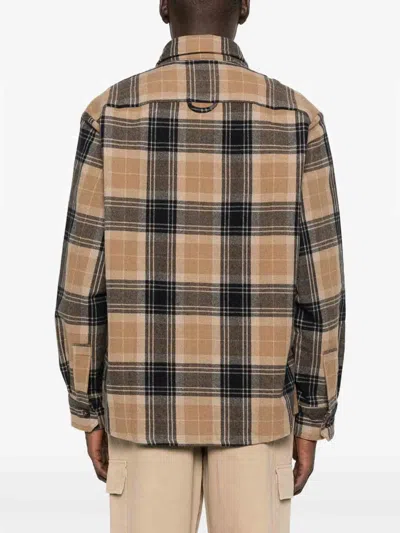 Apc A.p.c. A.p.c. Bobby Tartan Wool Overshirt In Brown