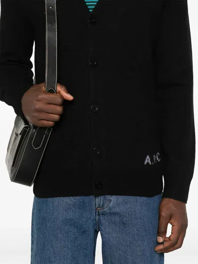 Apc Kenny Button Cardigan In Black