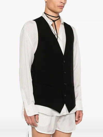 Ann Demeulemeester Juikko Vest In Black Viscose In Black