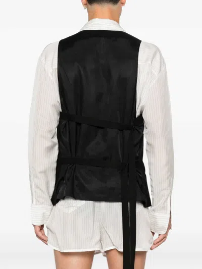 Ann Demeulemeester Juikko Vest In Black Viscose In Black
