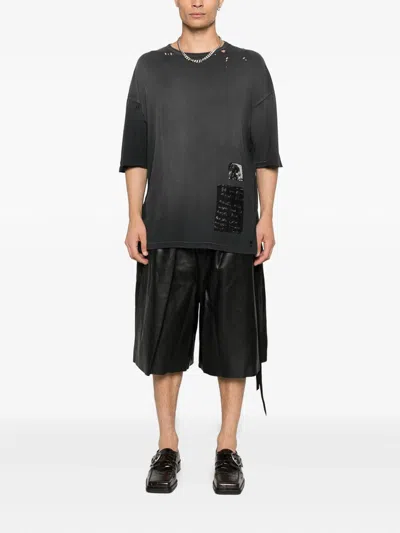 Ann Demeulemeester Dieter High Comfort T-shirt With Patches In Black