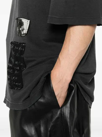 Ann Demeulemeester Dieter High Comfort T-shirt With Patches In Black
