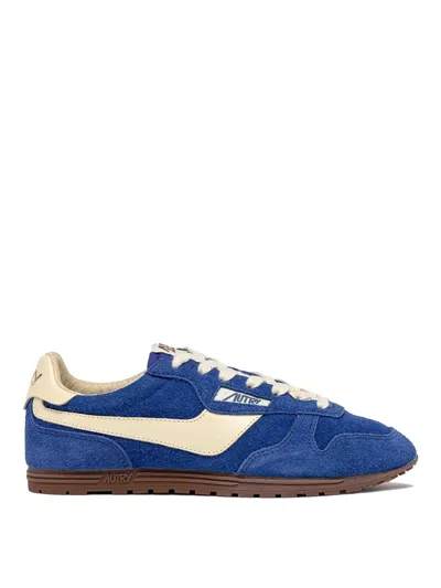 Autry Windspin Blue Leather Sneakers In Blue