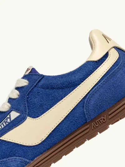 Autry Windspin Blue Leather Sneakers In Blue