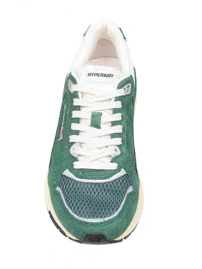 Autry Hyperway Low Malachite And Silver Mesh And Suede Sneakers In Multi