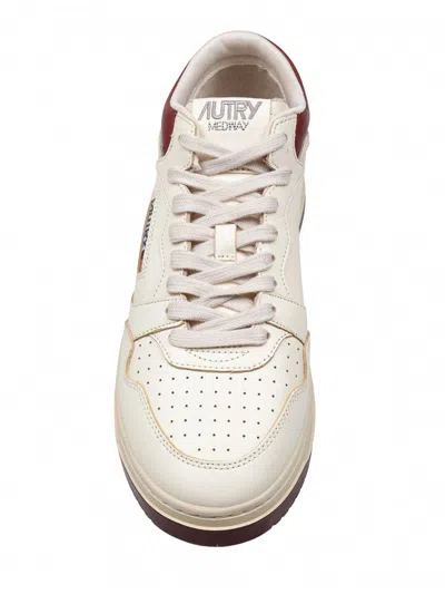 Autry Med-way Mid Syrah Marsh Leather Sneakers In White