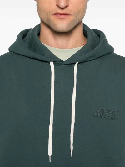 Autry Cotton Hoodie With Logo In Green