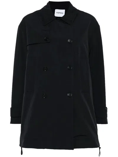 Aspesi Scarlett Trench Coat In Dark Blue