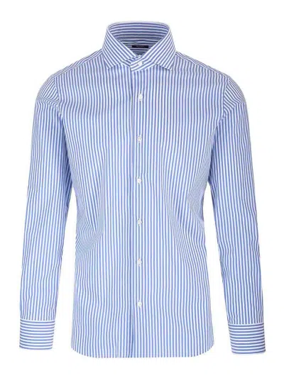Barba Napoli Stretch Fabric Shirt In Blue