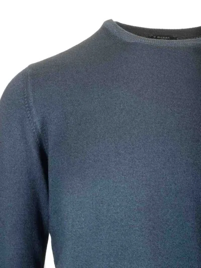 Barba Napoli Crew Neck Wool Sweater In Blue
