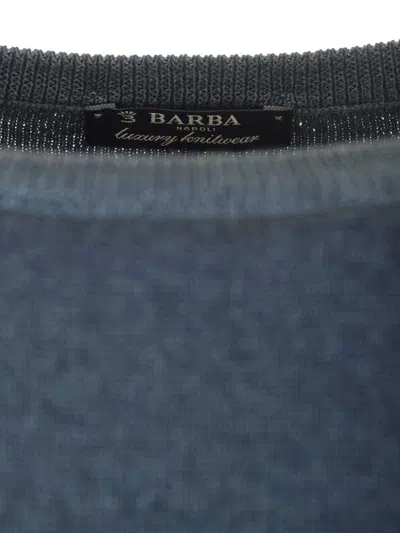 Barba Napoli Crew Neck Wool Sweater In Blue