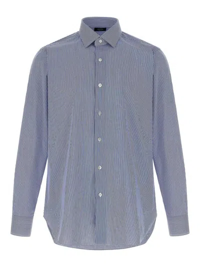 Barba Napoli Striped Shirt In Blue