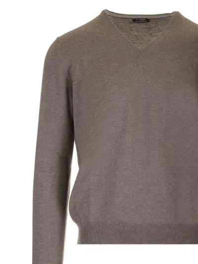 Barba Napoli Merino Wool Sweater In Gray