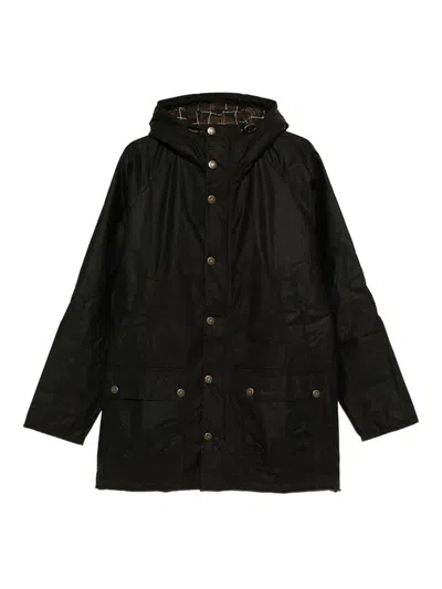 Barbour Bedale Waxed Parka In Black