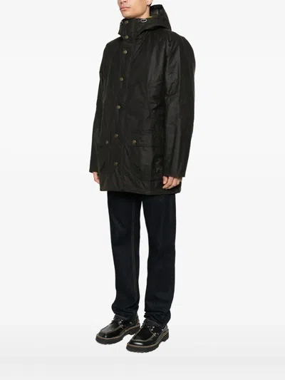 Barbour Bedale Waxed Parka In Black
