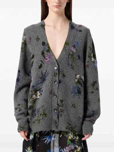Blumarine Fabric Sweaters In Gray