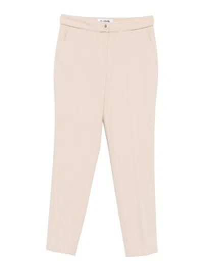 Blugirl Tailored Beige Pants With Decorative Button In Neutral
