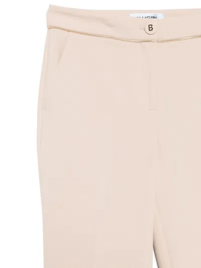 Blugirl Tailored Beige Pants With Decorative Button In Neutral