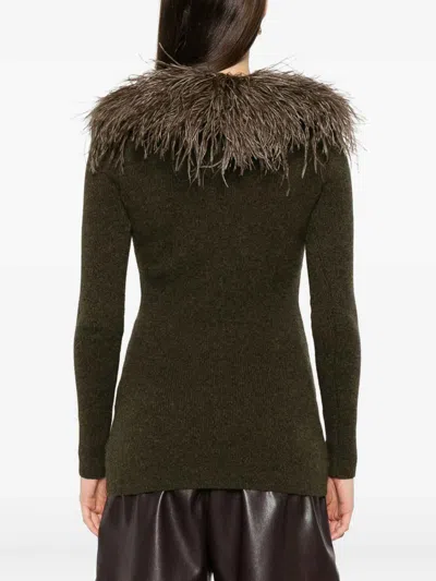 Blumarine Sweaters Green In Brown