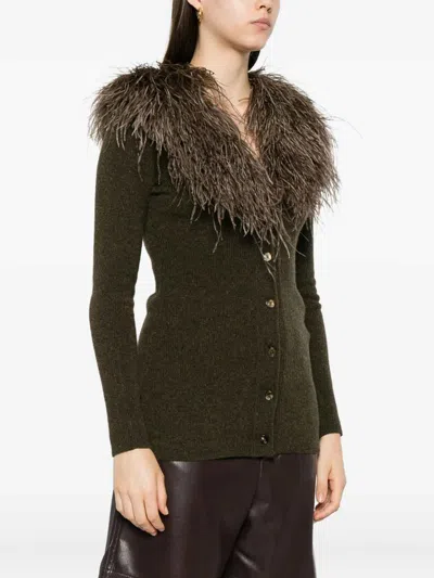 Blumarine Sweaters Green In Brown