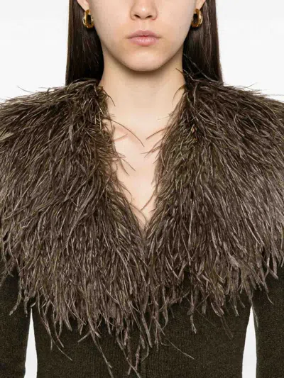 Blumarine Sweaters Green In Brown