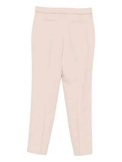 Blugirl Tailored Beige Pants With Decorative Button In Neutral