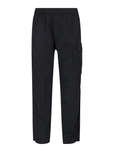 C.p. Company Straight Trousers In Black