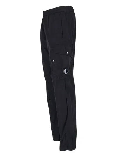 C.p. Company Straight Trousers In Black