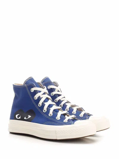 Comme Des Garçons Play Play Converse Cotton High Sneakers In Blue