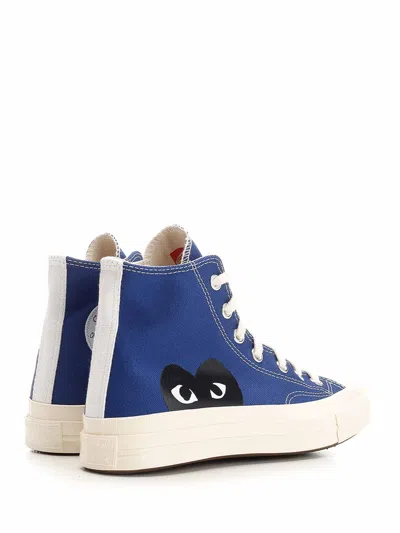 Comme Des Garçons Play Play Converse Cotton High Sneakers In Blue
