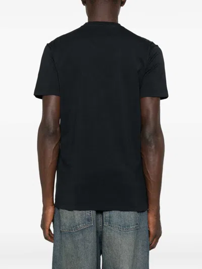 Dsquared2 Printed Black T-shirt With Bold White Details In Black