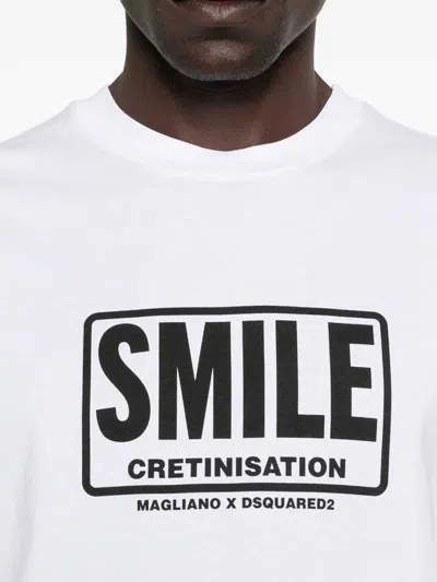 Dsquared2 Dsquared White Cotton Dsquared X Magliano T-shirt In White
