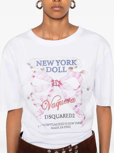 Dsquared2 Vaquera Breezy Fit Jersey T-shirt In White