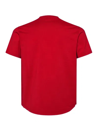 Dsquared2 D2 X Magliano Red Crewneck T-shirt With Maxi Print On The Front In Cotton Man In Red