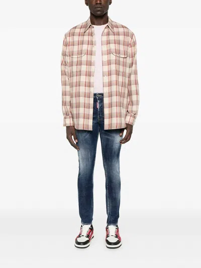 Dsquared2 Plaid Shirt With Lurex Thread In Multi