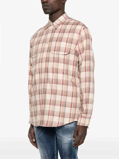 Dsquared2 Plaid Shirt With Lurex Thread In Multi