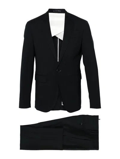 Dsquared2 Suit With Chest Pocket And Notched Lapels In Black
