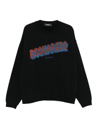 Dsquared2 Logo-print Cotton Sweatshirt In Black