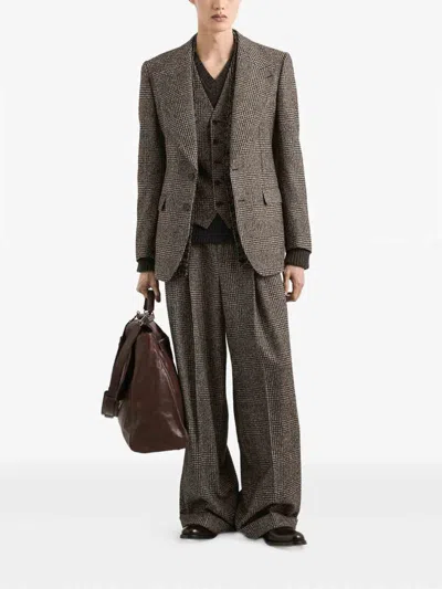 Dolce & Gabbana Single-breasted Felted Jacket In Multi